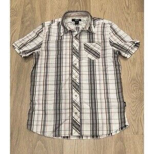 55DSL Diesel Mens Plaid Button Down Short Sleeve Shirt L XL